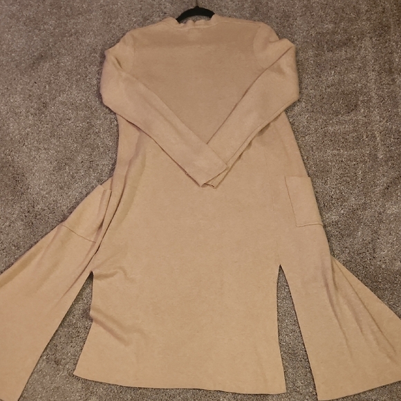 Women's Tan Long Cardigan - Picture 5 of 10